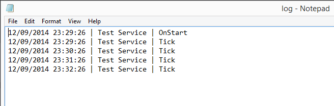 Windows Service Output