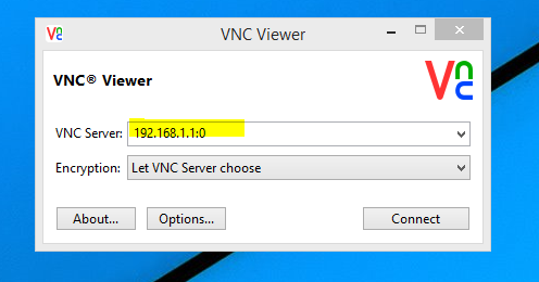 Connected to Raspberry Pi  with VNC Viewer